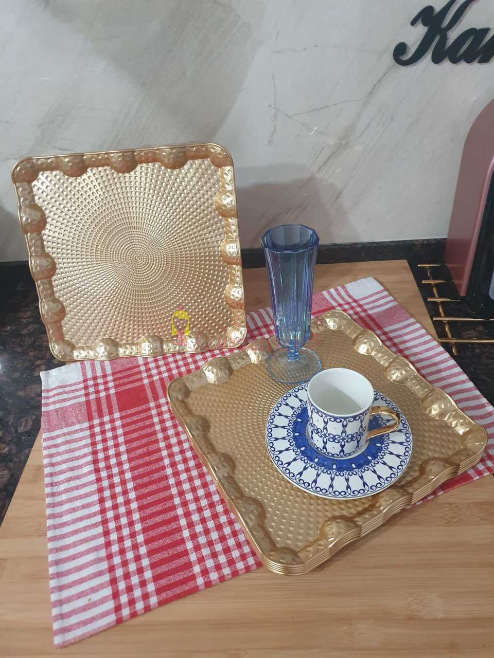 KARE Gold/ Gümüş Sunum Tepsisi