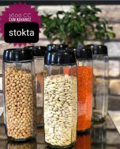 6 Adet Mega Boy Cam Kavanoz Seti 1600 Ml Baharat Etiketi Hediyeli