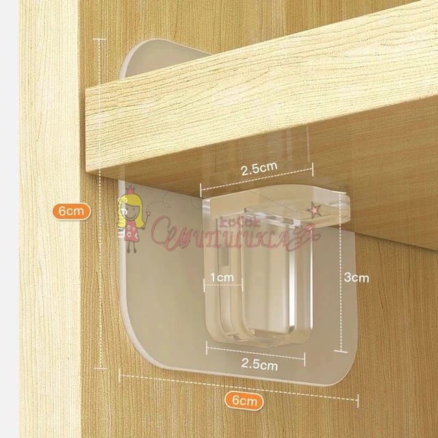 Yapışkan Pratik Raf Tutucu Portatif Menteşe 4 lü