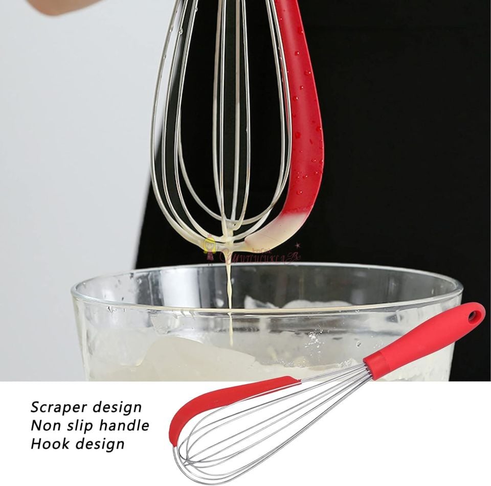 Çelik Silikon Sıyırmalı Çırpıcı 30 cm