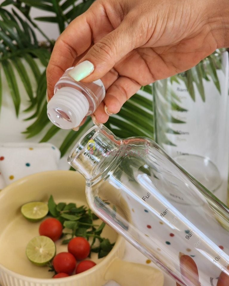 Sağlıklı Cam Su Şişesi 750ml Motivasyonlu Sızdırmaz Matara Suluk Borosilikat Cam