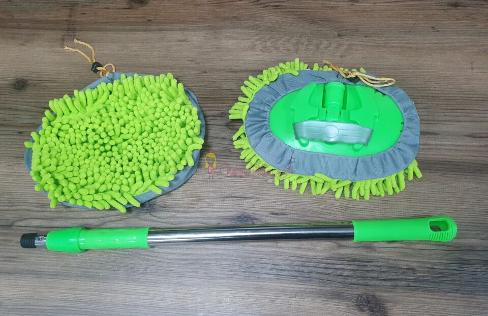 Çok Fonksiyonlu 2 In 1 Mikrofiber Araba Yıkama Fırçası Teleskopik Uzun Saplı Detay Fırçası Oto Mopu