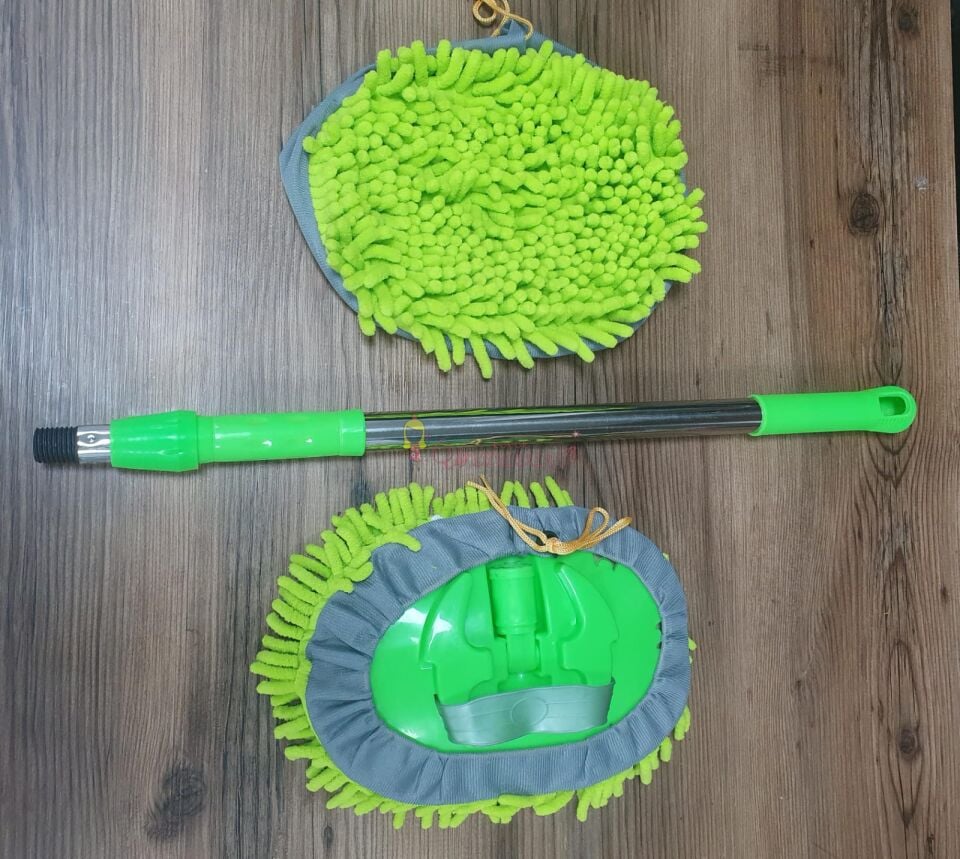 Çok Fonksiyonlu 2 In 1 Mikrofiber Araba Yıkama Fırçası Teleskopik Uzun Saplı Detay Fırçası Oto Mopu