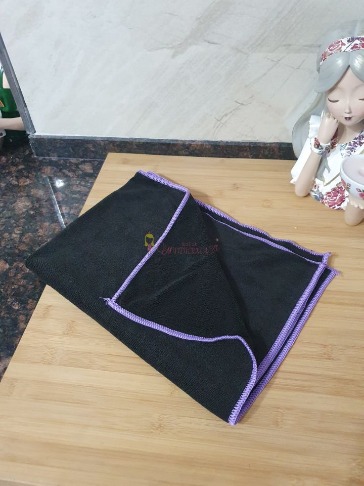 Özel Seri Büyük Boy Siyah- gri  Mikrofiber Yer Fayans Parke Bezi Temizlik Bezi 50*70 Cm